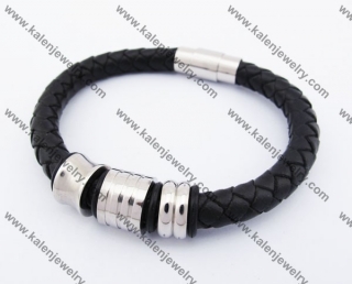 Stainless Steel Leather Bracelet KJB510014