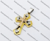 Stainless Steel Gold Plating Cross Pendant KJP051238