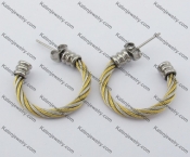 Gold Plating Stainless Steel Wire Earrings KJE450005