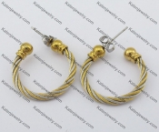 Gold Plating Stainless Steel Wire Earrings KJE450006