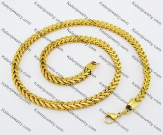 600×6mm Gold Stainless Steel Necklace KJN150201