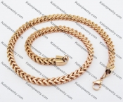 503×6mm Rose Gold Stainless Steel Necklace KJN150202