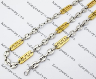 Steel Necklace & Bracelet Jewelry Set KJS380042