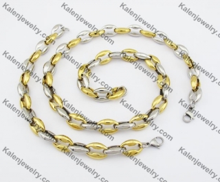 Steel Necklace & Bracelet Jewelry Set KJS380053