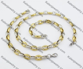 Steel Necklace & Bracelet Jewelry Set KJS380054