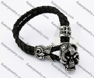 Skull & Snake Leather Bracelet KJB170167