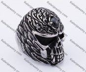Black Stone Biker Skull Ring KJR350199