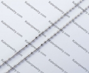 (price for 100 meters chain with 200pcs clasps) 2mm wide steel Square ball chain KJN150303