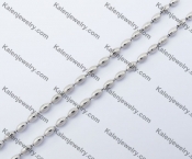 (price for 100 meters chain with 200pcs clasps) 3mm wide steel Oval ball chain KJN150317