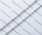 (price for 100 meters chain with 200pcs clasps) 2.4mm wide steel Diamond ball chain KJN150330