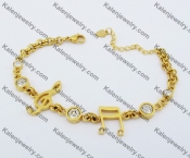 210×21 mm Gold Plating Steel Musical Bracelet KJB550069
