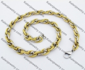 540×10 mm Gold Stainless Steel Necklace KJN0016SG