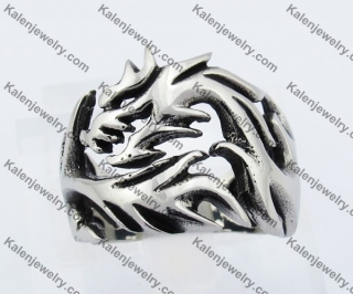 Steel Dragon Wolf Biker Ring KJR370331