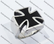 Stainless Steel Black Epoxy Iron Cross Ring KJR350233
