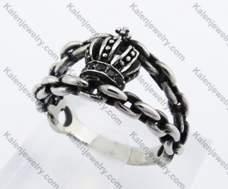 Iron Chain Crown Ring KJR370369