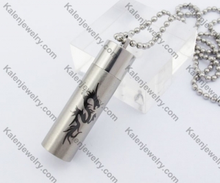 Dragon Hollow With Screw Top Cylindrical Pendant KJP110080