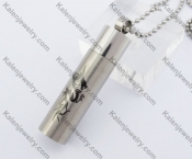 Dragon Pattern Hollow With Screw Top Cylindrical Pendant KJP110083