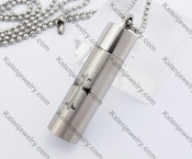 Cross Pattern Hollow With Screw Top Cylindrical Pendant KJP110089