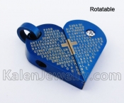 Stainless Steel Rotatable Heart Pendant KJP140287