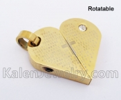 Stainless Steel Rotatable Heart Pendant KJP140289