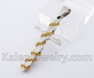 Cross Pendant with gold chain KJP140316