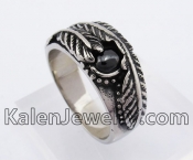 Inlay Stone Feather Ring KJR370436