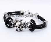Cross Skull Leather Bracelet KJB550182