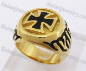 Gold Plating Iron Cross Ring KJR350257