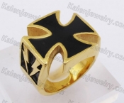 Gold Plating Lightning Iron Cross Ring KJR350260