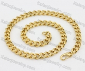 Gold Stainless Steel Necklace KJN200081