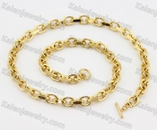 Gold Plating Stainless Steel Necklace KJN200082