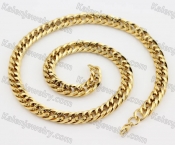 Gold Plating Stainless Steel Necklace KJN200091