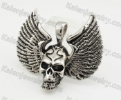 Stainless Steel Wings Skull Pendant KJP600033