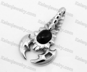 Stainless Steel Black Stone Scorpion Pendant KJP600062
