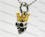Steel Gold Crown Skull Pendant KJP600126