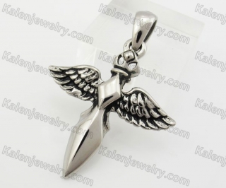 Stainless Steel Wings Sword Pendant KJP600135