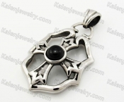 Stainless Steel Black Stone Pendant KJP600139