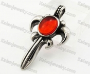 Stainless Steel Red Stone Pendant KJP600145
