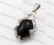 Stainless Steel Black Stone Pendant KJP600153