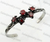 Stainless Steel Red Zircon Stones Bangle KJB350106