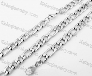Stainless Steel Figaro Chain Set KJS540001