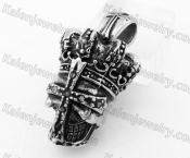 Stainless Steel Inlay Stones Cross Crown Skull Pendant KJP640020