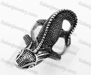 Stainless Steel Lizard Ring KJR100059