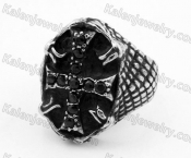 Stainless Steel Inlay Stones Cross Ring KJR350328