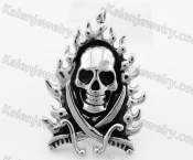 Stainless Steel Flames Skull Pendant KJP330143