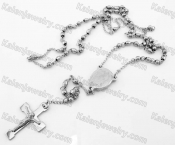 Steel Beads Chain with Cross Necklace KJN750001
