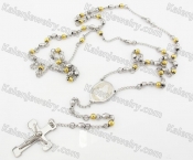 Steel Beads Chain with Cross Necklace KJN750002
