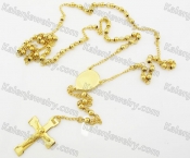 Steel Beads Chain with Cross Necklace KJN750003