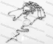 Steel Beads Chain with Cross Necklace KJN750004
