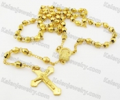 Steel Beads Chain with Cross Necklace KJN750005